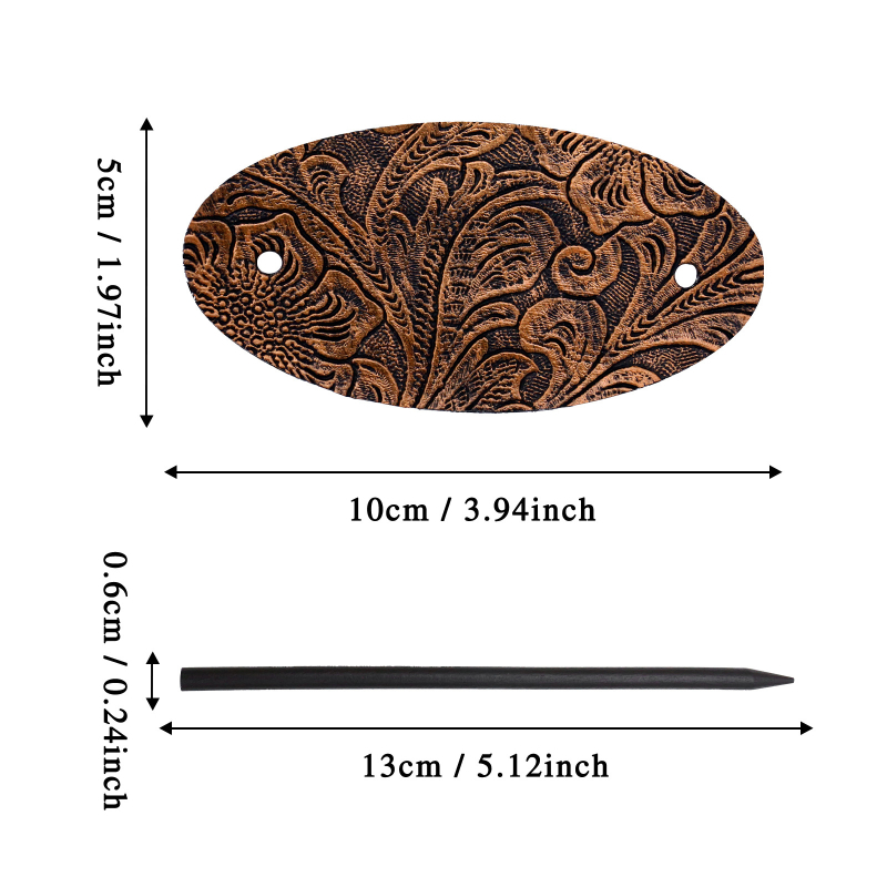 Ukosnica za kosu od umjetne kože – antički stil, ovalni geometrijski oblik, dodatak za kosu