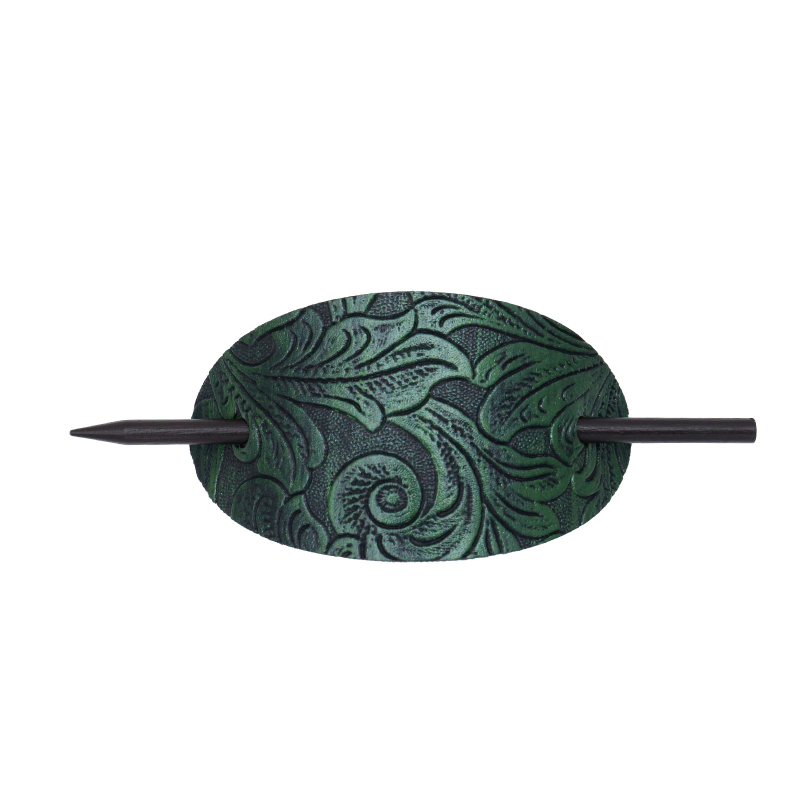 Ukosnica za kosu od umjetne kože – antički stil, ovalni geometrijski oblik, dodatak za kosu