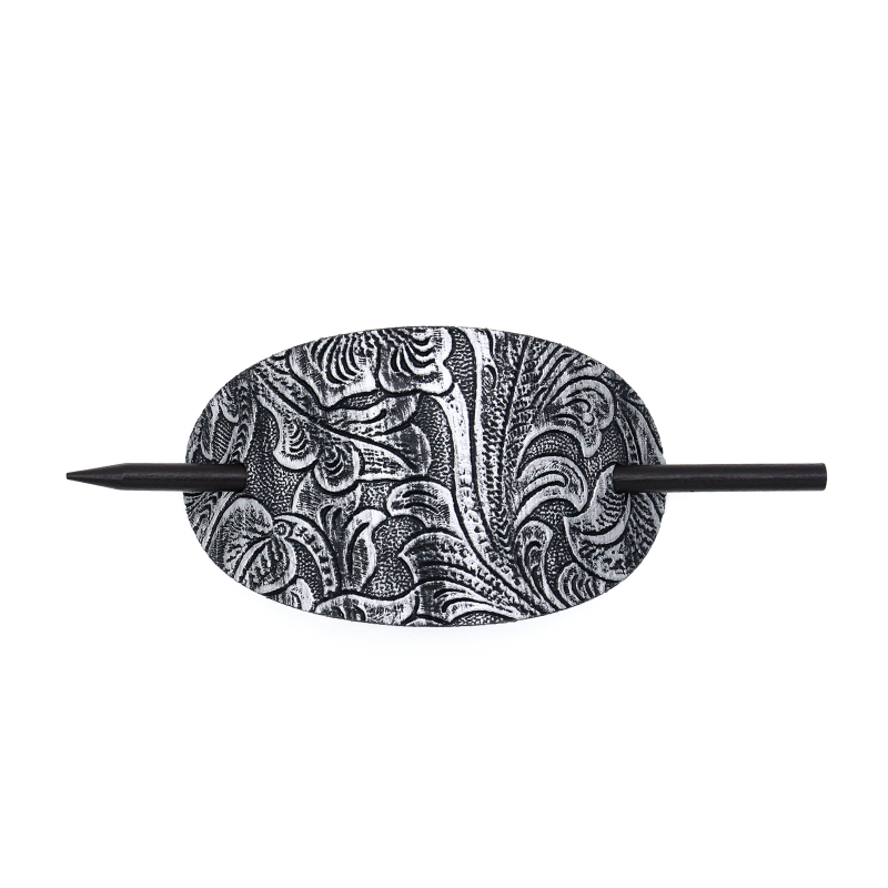 Ukosnica za kosu od umjetne kože – antički stil, ovalni geometrijski oblik, dodatak za kosu