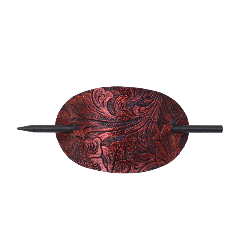 Ukosnica za kosu od umjetne kože – antički stil, ovalni geometrijski oblik, dodatak za kosu