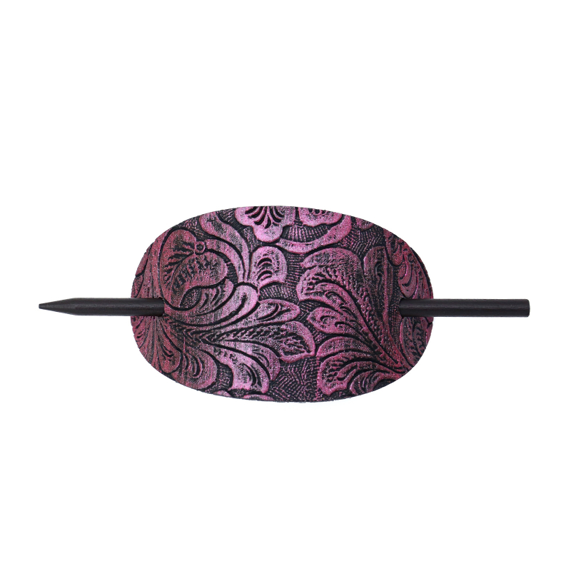 Ukosnica za kosu od umjetne kože – antički stil, ovalni geometrijski oblik, dodatak za kosu