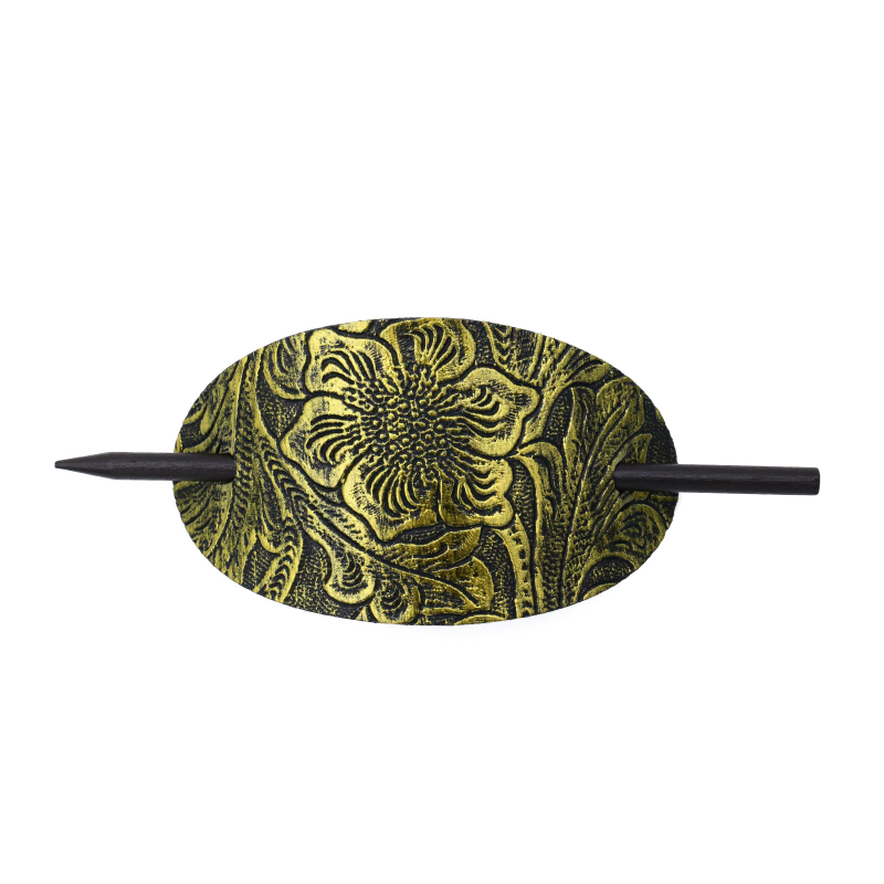 Ukosnica za kosu od umjetne kože – antički stil, ovalni geometrijski oblik, dodatak za kosu