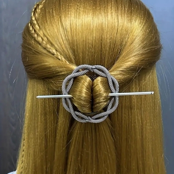 Hajska štipaljka vintage stila s motivom polumjeseca i životinjskih/zodijalnih motiva, elektroplatirani kov, Coyi