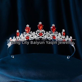 Vjenčana tiara za glavu s bijelim cirkon kristalima, osnovna legura, elektroplakirani završetak