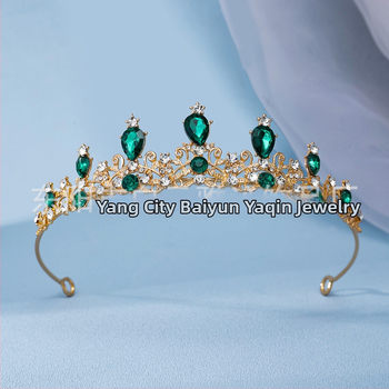 Vjenčana tiara za glavu s bijelim cirkon kristalima, osnovna legura, elektroplakirani završetak