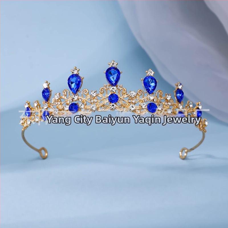 Vjenčana tiara za glavu s bijelim cirkon kristalima, osnovna legura, elektroplakirani završetak