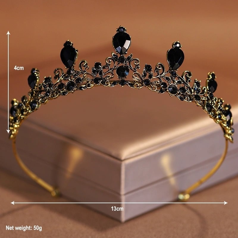 Vjenčana tiara za glavu s bijelim cirkon kristalima, osnovna legura, elektroplakirani završetak