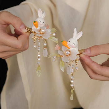 Ručni rad, spona za kosu od legure s motivom zeca, za djecu