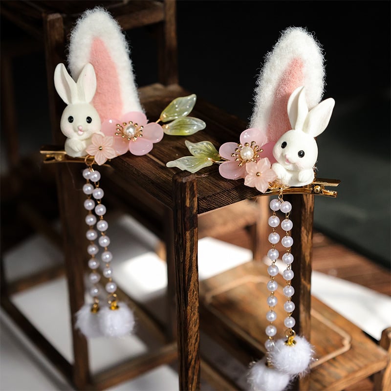 Ručni rad, spona za kosu od legure s motivom zeca, za djecu