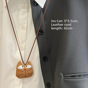 Dječji kožni privjesak na šnuri s karikaturama životinja, dugi nakit, mogućnost prilagodbe, pojedinačno pakirano