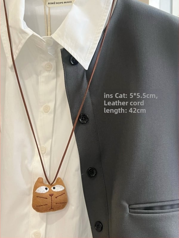 Dječji kožni privjesak na šnuri s karikaturama životinja, dugi nakit, mogućnost prilagodbe, pojedinačno pakirano