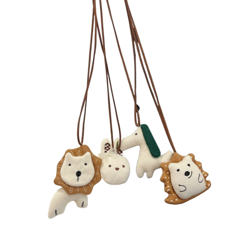 Dječji kožni privjesak na šnuri s karikaturama životinja, dugi nakit, mogućnost prilagodbe, pojedinačno pakirano