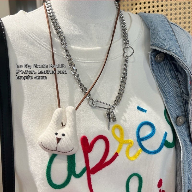 Dječji kožni privjesak na šnuri s karikaturama životinja, dugi nakit, mogućnost prilagodbe, pojedinačno pakirano