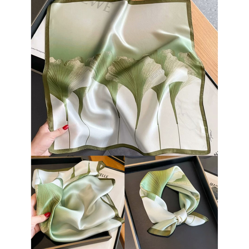 Ženski šal oko vrata, kvadratni 70x70 cm s cvjetnim uzorkom, 2025 novi stil, traka za kosu