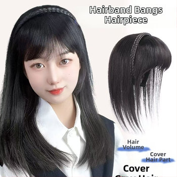 Integruota galvos juosta su kirpčiukais parūka, prideda tūrio ir užmaskuoja plaukų šaknis, aukštos temperatūros viela, mechanizmas, Qi kirpčiukai, Henano kilmė