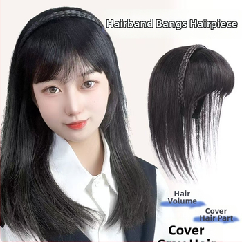 Integruota galvos juosta su kirpčiukais parūka, prideda tūrio ir užmaskuoja plaukų šaknis, aukštos temperatūros viela, mechanizmas, Qi kirpčiukai, Henano kilmė