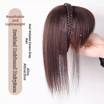 Integruota galvos juosta su kirpčiukais parūka, prideda tūrio ir užmaskuoja plaukų šaknis, aukštos temperatūros viela, mechanizmas, Qi kirpčiukai, Henano kilmė