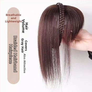 Integruota galvos juosta su kirpčiukais parūka, prideda tūrio ir užmaskuoja plaukų šaknis, aukštos temperatūros viela, mechanizmas, Qi kirpčiukai, Henano kilmė