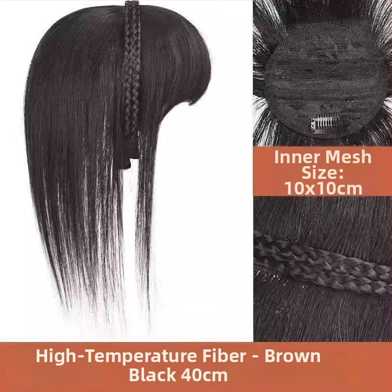 Integruota galvos juosta su kirpčiukais parūka, prideda tūrio ir užmaskuoja plaukų šaknis, aukštos temperatūros viela, mechanizmas, Qi kirpčiukai, Henano kilmė