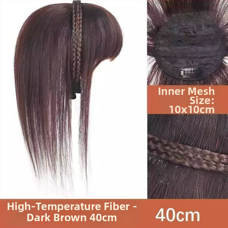 Integruota galvos juosta su kirpčiukais parūka, prideda tūrio ir užmaskuoja plaukų šaknis, aukštos temperatūros viela, mechanizmas, Qi kirpčiukai, Henano kilmė