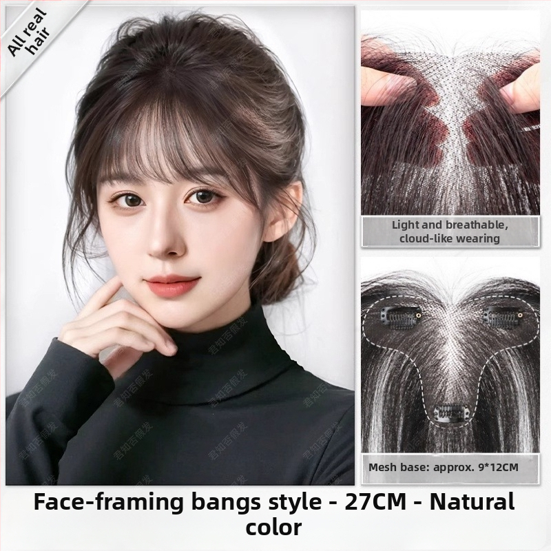 Perukės gabalas moterims, rankų austas, atsparūs karščiui pluoštai, be siūlių, tūris viršugalvyje