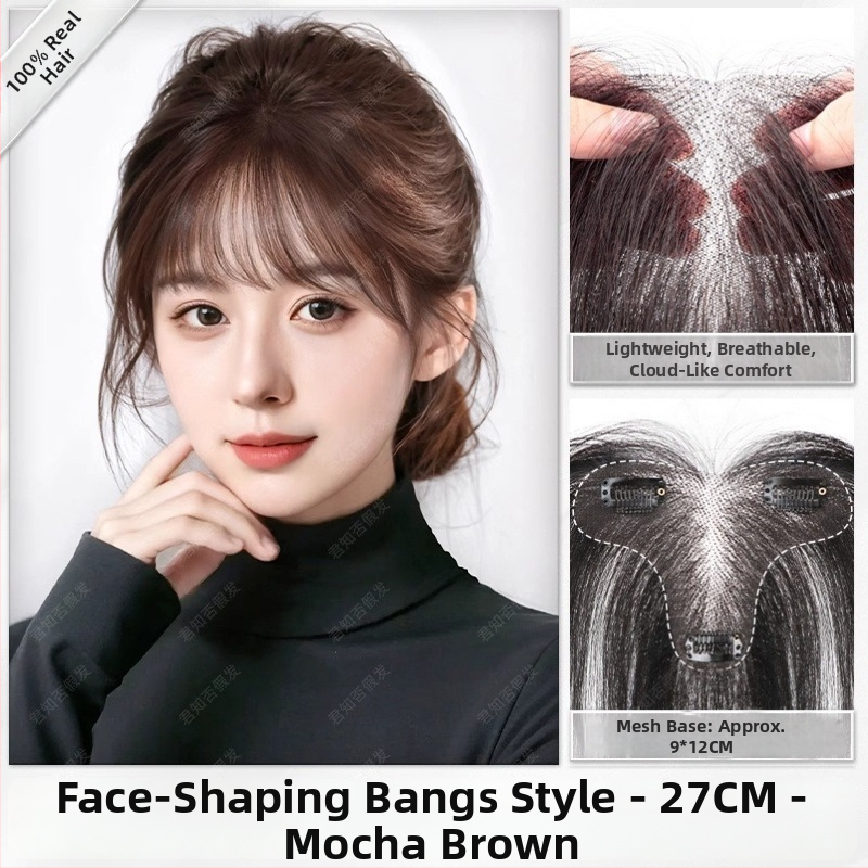 Perukės gabalas moterims, rankų austas, atsparūs karščiui pluoštai, be siūlių, tūris viršugalvyje