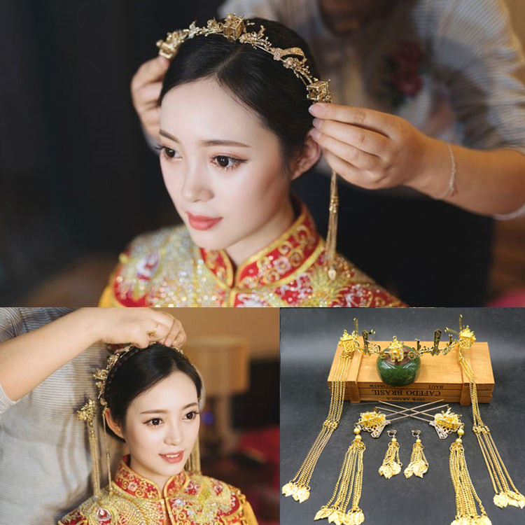 Hanfu vjenčani dodatak za kosu s resicama, od legure, retro stil, elektroplatiranje