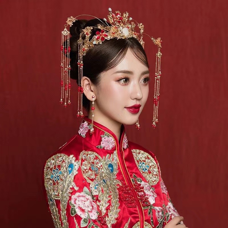 Hanfu vjenčani dodatak za kosu s resicama, od legure, retro stil, elektroplatiranje