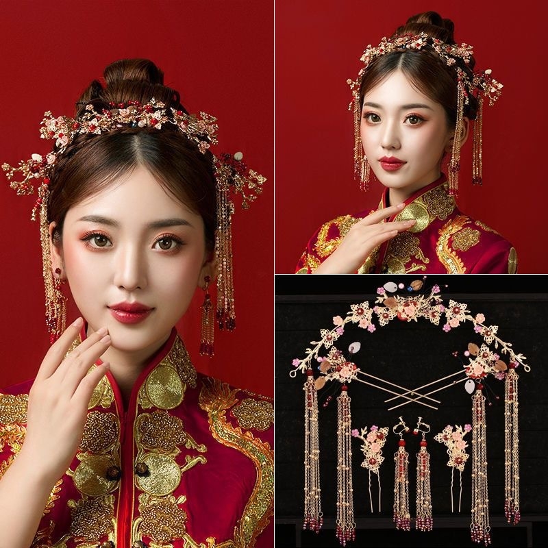 Hanfu vjenčani dodatak za kosu s resicama, od legure, retro stil, elektroplatiranje