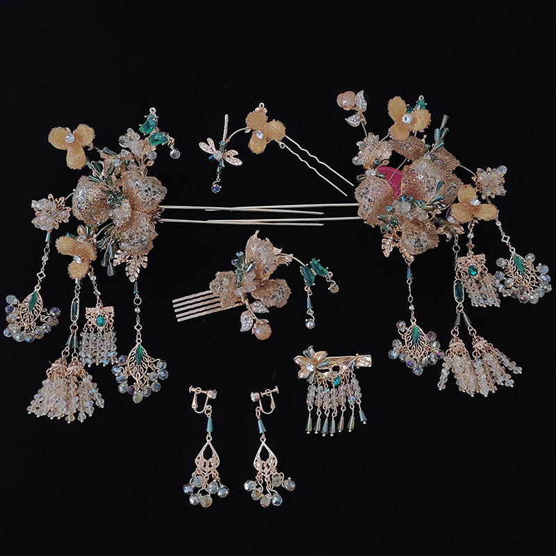 Klip za kosu od legure, cvjetni oblik, lagani luksuzni stil, ručna izrada, Hera Jewelry