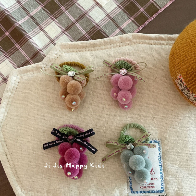 Vaikų pūkuotas plaukų segtukas, korėjietiškas stilius, rankų darbas, didelis elastingumas, gaivus ir saldus įvaizdis