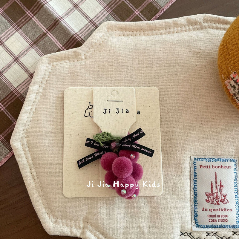 Vaikų pūkuotas plaukų segtukas, korėjietiškas stilius, rankų darbas, didelis elastingumas, gaivus ir saldus įvaizdis