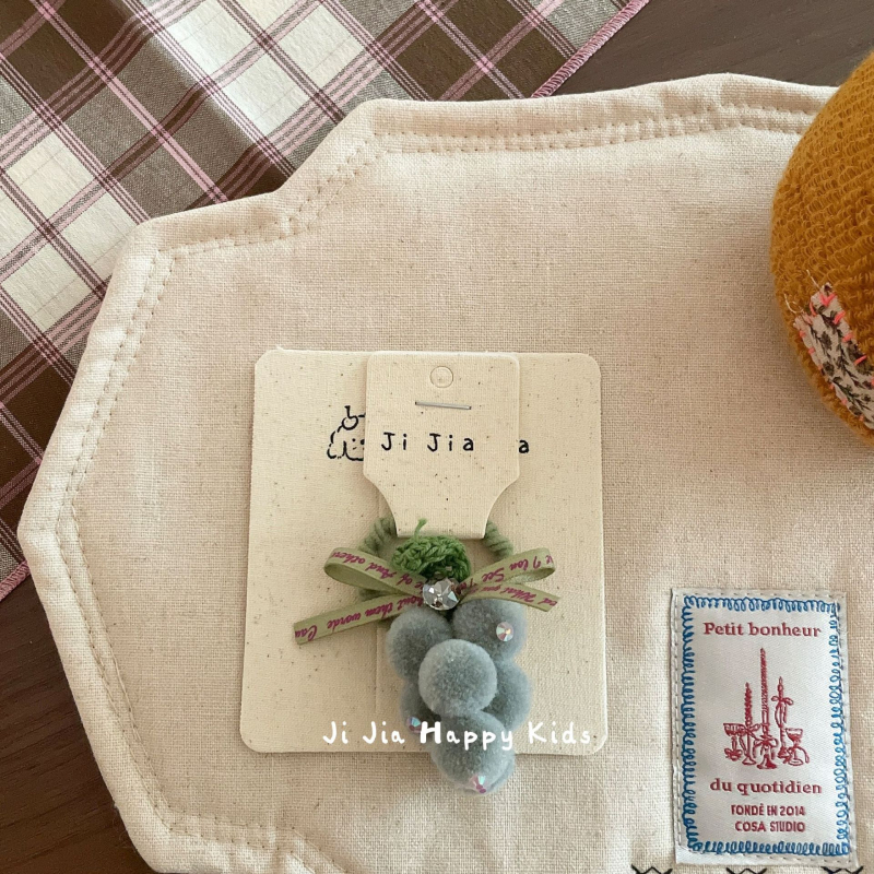 Vaikų pūkuotas plaukų segtukas, korėjietiškas stilius, rankų darbas, didelis elastingumas, gaivus ir saldus įvaizdis