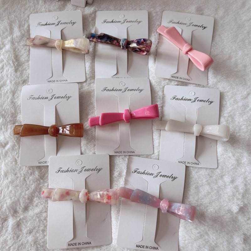 Acetatni klips za kosu s mašnicom – ručno izrađeni bočni klip, ženski modni dodatak, jednostavan stil