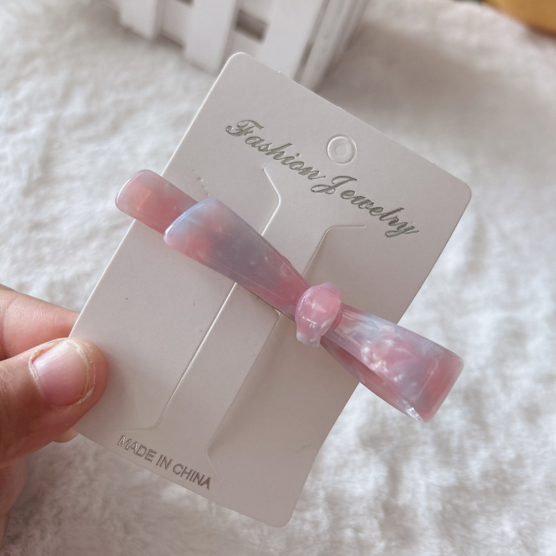 Acetatni klips za kosu s mašnicom – ručno izrađeni bočni klip, ženski modni dodatak, jednostavan stil