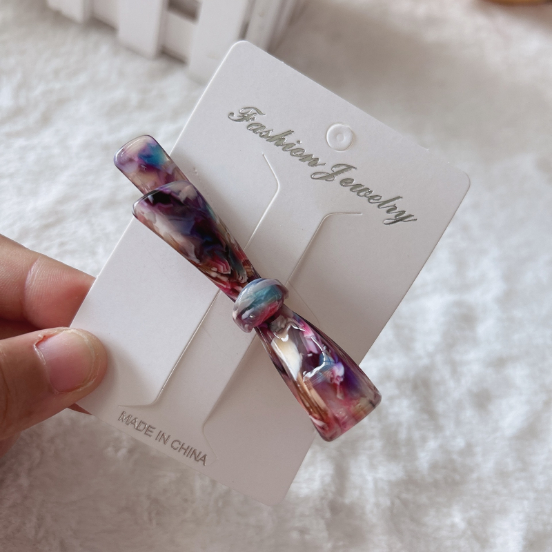 Acetatni klips za kosu s mašnicom – ručno izrađeni bočni klip, ženski modni dodatak, jednostavan stil