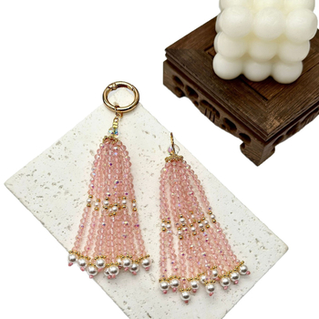 DIY ehete aksessuaarid: kristalliga tassel ripats - klaasist helmestused, elektroplaakimine