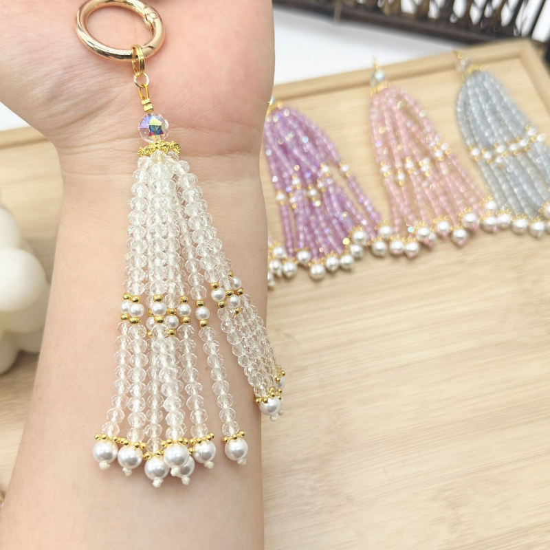 DIY ehete aksessuaarid: kristalliga tassel ripats - klaasist helmestused, elektroplaakimine