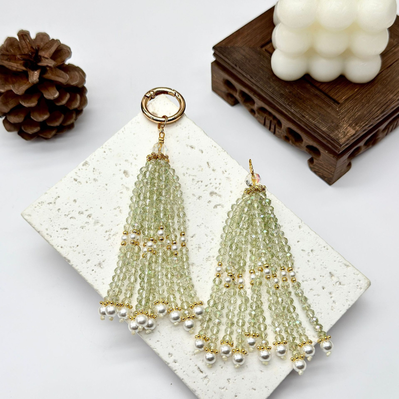 DIY ehete aksessuaarid: kristalliga tassel ripats - klaasist helmestused, elektroplaakimine