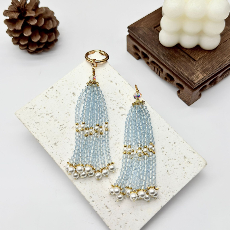 DIY ehete aksessuaarid: kristalliga tassel ripats - klaasist helmestused, elektroplaakimine