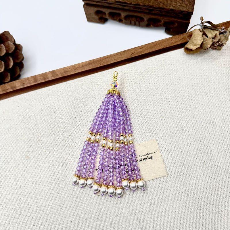 DIY ehete aksessuaarid: kristalliga tassel ripats - klaasist helmestused, elektroplaakimine