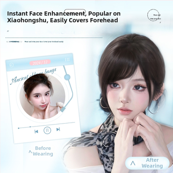 Parukė iš tikrų plaukų su įstrižomis kirpčiukais ir šoninėmis sruogomis moterims