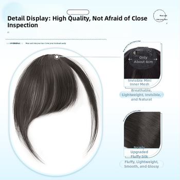 Parukė iš tikrų plaukų su įstrižomis kirpčiukais ir šoninėmis sruogomis moterims