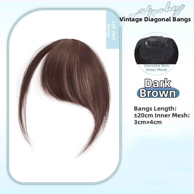 Parukė iš tikrų plaukų su įstrižomis kirpčiukais ir šoninėmis sruogomis moterims