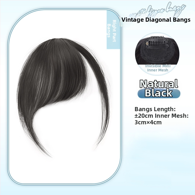 Parukė iš tikrų plaukų su įstrižomis kirpčiukais ir šoninėmis sruogomis moterims