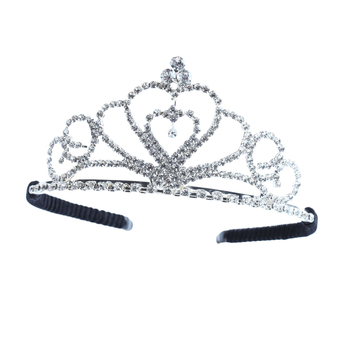 Dječji dodaci za glavu, kruna od rhinestona, princes stil (Materijal: Rhinestone; Oblik: Kruna; Obrada: Elektroplatiranje; Kristali: Bijeli kristali)