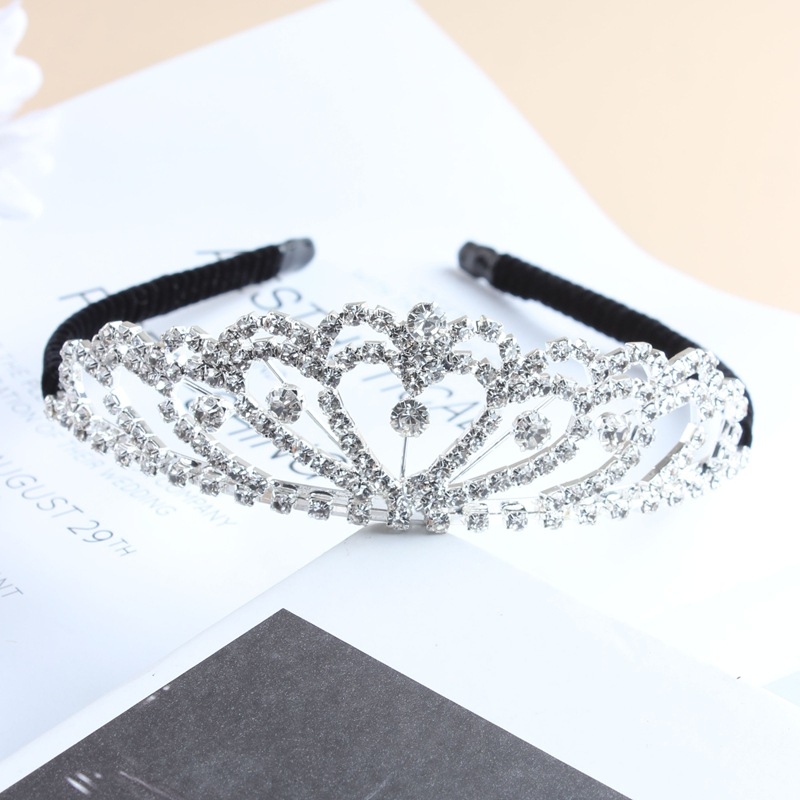 Dječji dodaci za glavu, kruna od rhinestona, princes stil (Materijal: Rhinestone; Oblik: Kruna; Obrada: Elektroplatiranje; Kristali: Bijeli kristali)