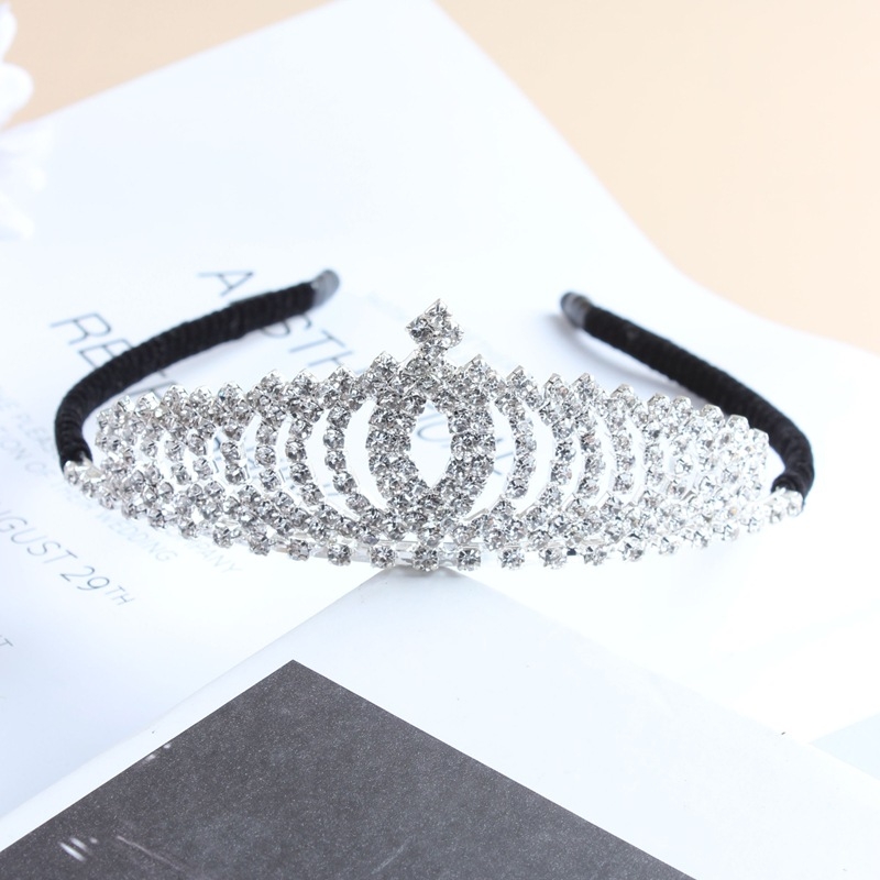Dječji dodaci za glavu, kruna od rhinestona, princes stil (Materijal: Rhinestone; Oblik: Kruna; Obrada: Elektroplatiranje; Kristali: Bijeli kristali)
