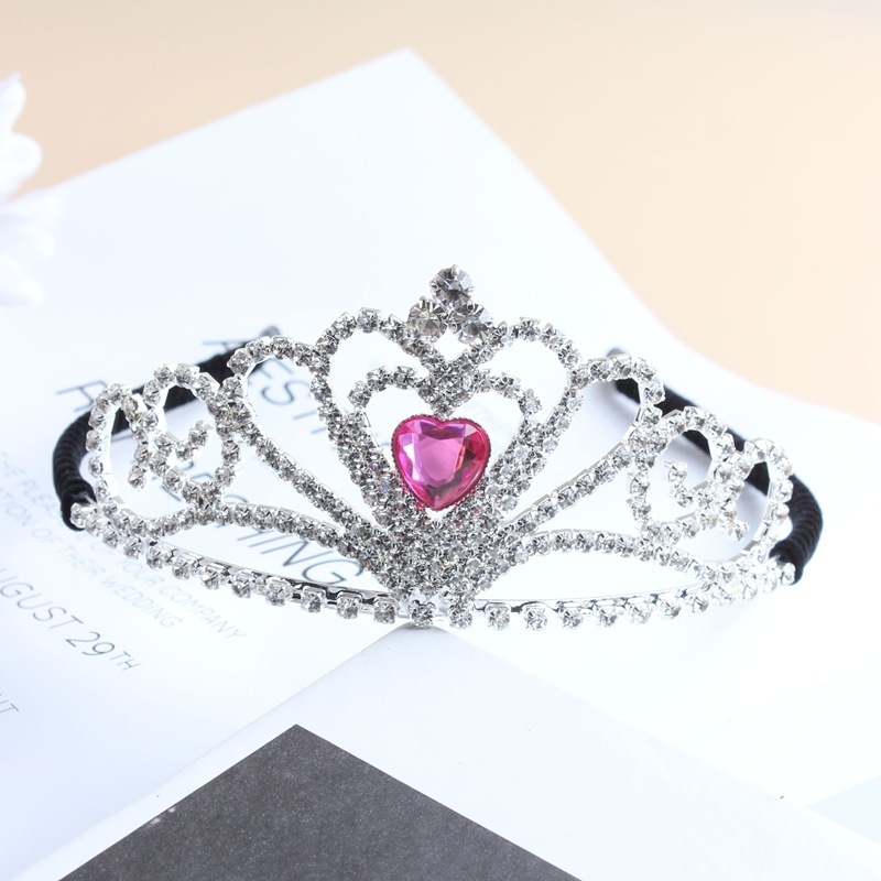 Dječji dodaci za glavu, kruna od rhinestona, princes stil (Materijal: Rhinestone; Oblik: Kruna; Obrada: Elektroplatiranje; Kristali: Bijeli kristali)