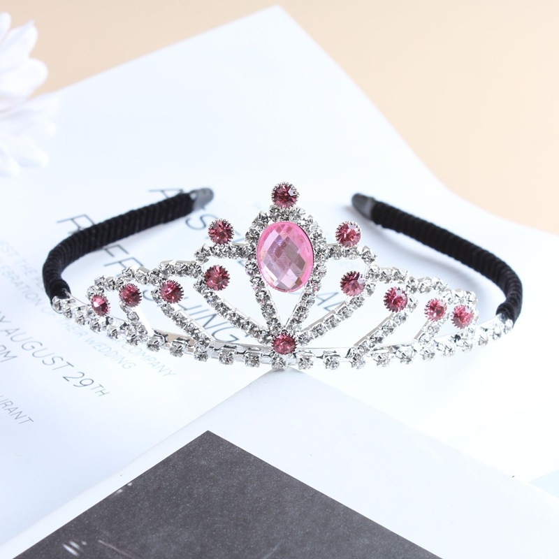 Dječji dodaci za glavu, kruna od rhinestona, princes stil (Materijal: Rhinestone; Oblik: Kruna; Obrada: Elektroplatiranje; Kristali: Bijeli kristali)